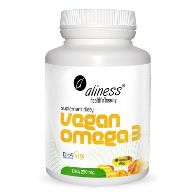 Aliness Vegan Omega 3 DHA 250mg 60 kapsułek