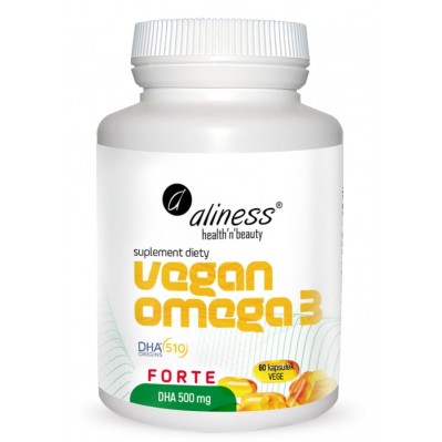 Aliness Vegan Omega 3 Forte DHA 500mg 60 kapsułek
