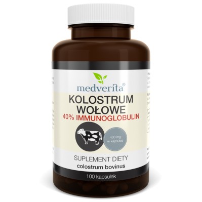 Medverita Kolostrum wołowe 400mg 40% immunoglobulin - 100 kapsułek