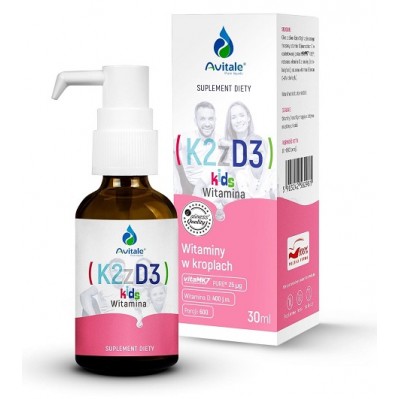 Avitale Witamina K2 + D3 KIDS (Vita MK7) 25uq + D3 400 IU Olive 30 ml