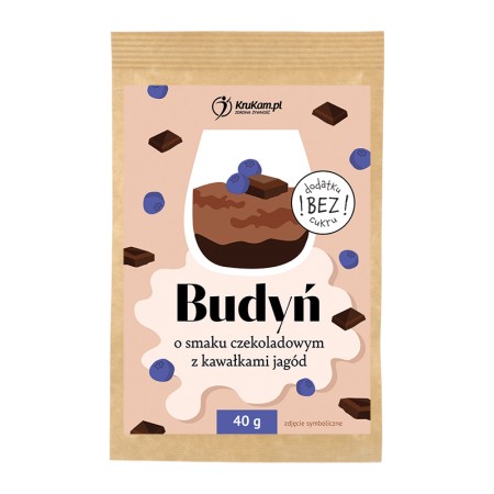 KruKam Budyń o smaku czekoladowym z kawałkami jagód 40g