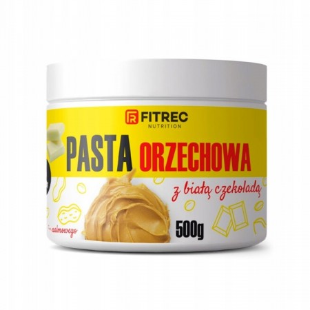 FITREC Pasta Orzechowa Biała Czekolada 500g