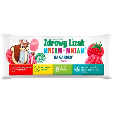 STARPHARMA Zdrowy Lizak Mniam-Mniam Na gardło Malina Łezka 1szt