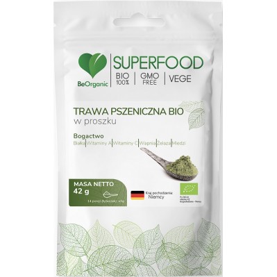 BeOrganic Trawa Pszeniczna BIO w proszku 42g