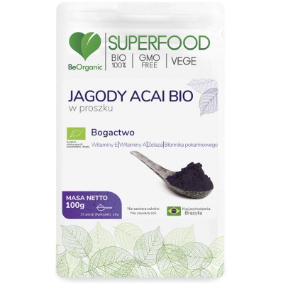 BeOrganic Jagody Acai BIO 100g