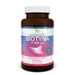 Medverita Biotyna 2500 µg witamina B7 (H) - 90 kapsułek