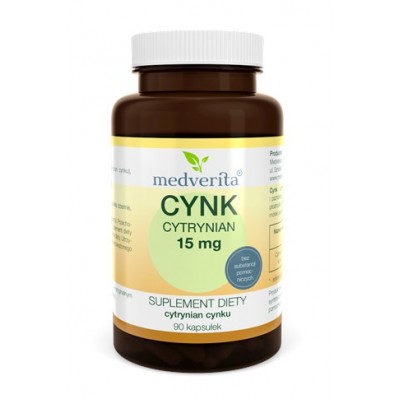 Medverita Cynk Cytrynian 15 mg - 90 kapsułek