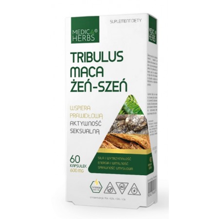 MEDICA HERBS Tribulus Maca Żeń-szeń 60 kapsułek