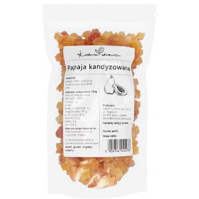 KUCHNIA ZDROWIA Papaja kandyzowana w kostce 250G