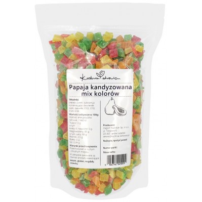 KUCHNIA ZDROWIA Papaja kandyzowana MIX kolorów 100G