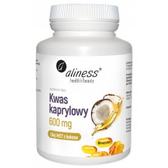 Aliness Kwas kaprylowy (60% C8) 600mg 90 kapsułek