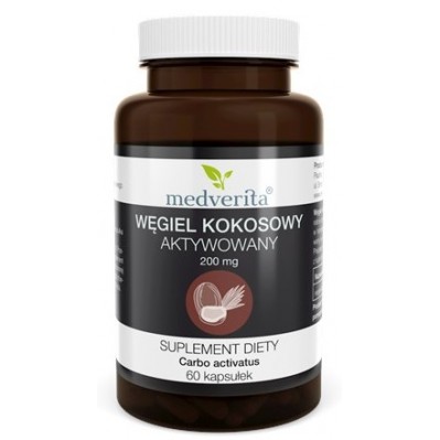 Medverita Węgiel kokosowy aktywowany 200 mg 60 kapsułek