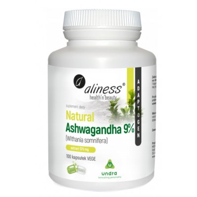 Aliness Natural Ashwagandha 580mg 9% Extract 100 kapsułek