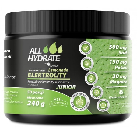 ALLHydrate Elektrolity JUNIOR Lemonade 240g