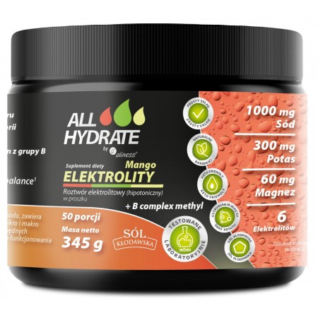 ALLHydrate Elektrolity Mango + B Complex Methyl 345g