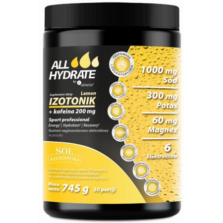 ALLHydrate Izotonik Lemon + Kofeina 745g