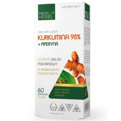 MEDICA HERBS KURKUMINA 98% + PIPERYNA 60 kapsułek