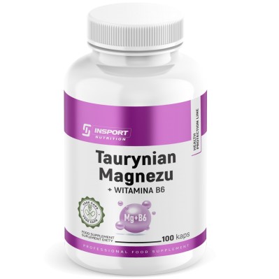 Taurynian magnezu + Witamina B6 100 kapsułek Insport Nutrition