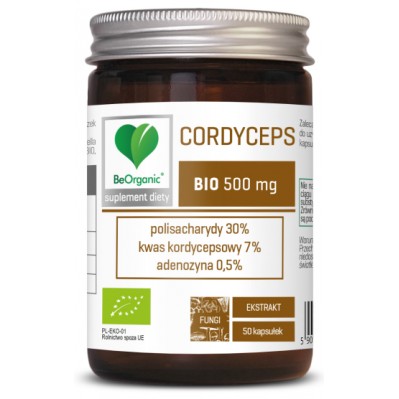 BeOrganic Kordyceps BIO ekstrakt 500mg 50 kapsułek