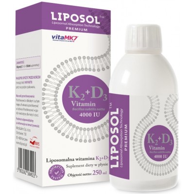 LIPOSOL Liposomalna Witamina K2 100 ug + D3 4000 250ml
