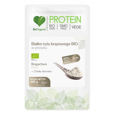 BeOrganic Białko Ryżu Brązowego BIO w proszku 200g