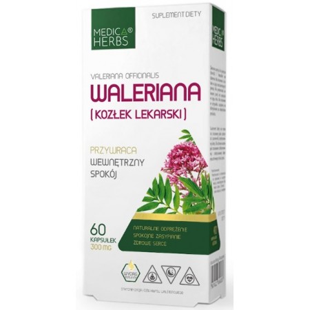MEDICA HERBS WALERIANA KOZŁEK LEKARSKI 300mg 60 kapsułek