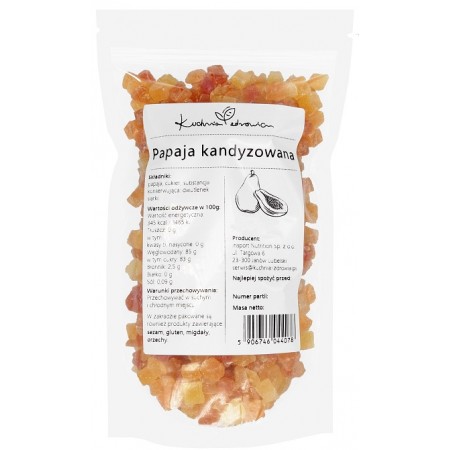 Papaja kandyzowana w kostce 100g Kuchnia Zdrowia