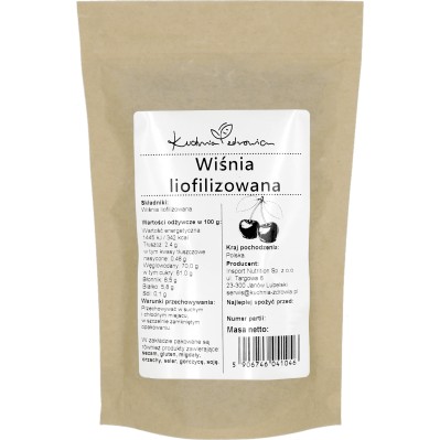 Wiśnie Liofilizowane Całe Owoce 100g Kuchnia Zdrowia