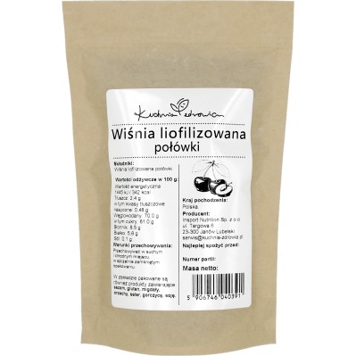 Wiśnie Liofilizowane Połówki 100g Kuchnia Zdrowia