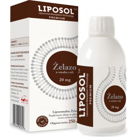 LIPOSOL Liposomalne Żelazo 20mg 250ml smak Cola