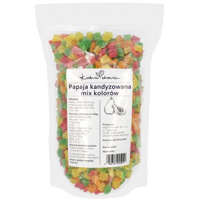 Papaja kandyzowana MIX kolorów Kuchnia Zdrowia