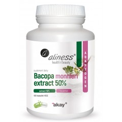 Aliness Bacopa monnieri extract 50%, 500 mg x 100 Vege Caps.