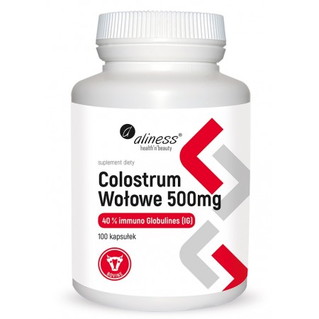 Aliness Colostrum Wołowe IG 40% 500 mg x 100 caps.
