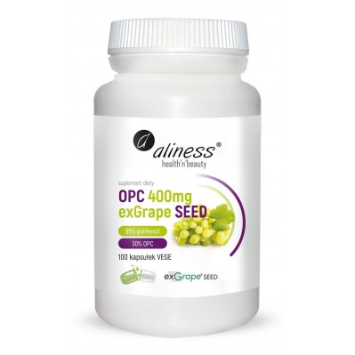 Aliness OPC exGrapeSeeds 400 mg x 100 vege caps.