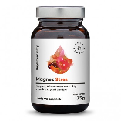 Aura Herbals Magnez Stres + melisa + szyszki chmielu + B6