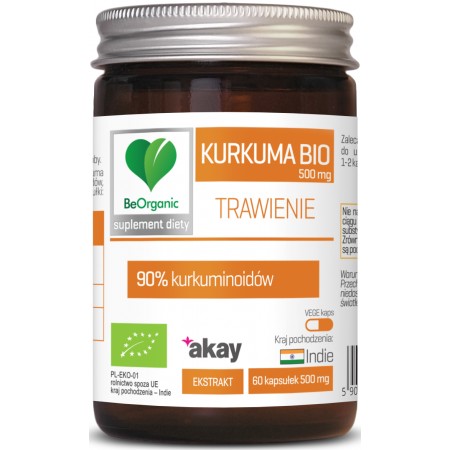 BeOrganic Kurkuma BIO 90%, 500mg x 50 kaps
