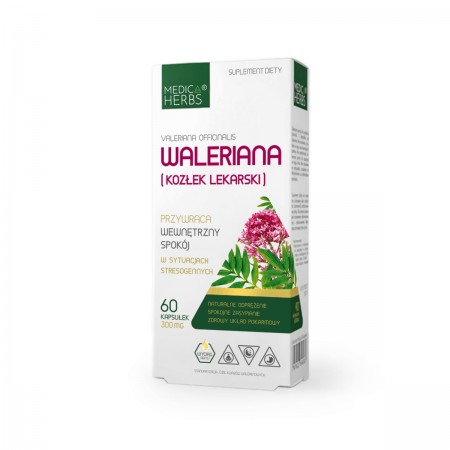 MEDICA HERBS WALERIANA KOZŁEK LEKARSKI 300mg 60 kapsułek