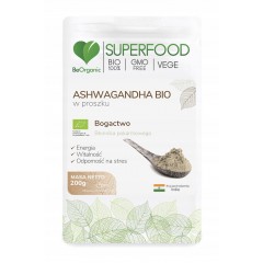 BeOrganic Ashwagandha BIO w proszku 200g