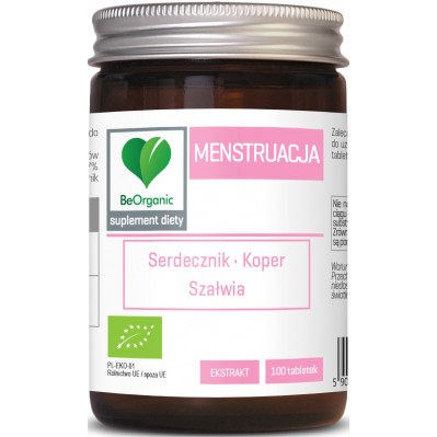 BeOrganic Menstruacja BIO 450mg 100 tabletek