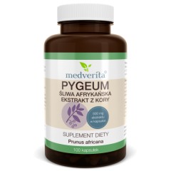 Medverita Pygeum Śliwa afrykańska ekstrakt z kory 100 kapsułek