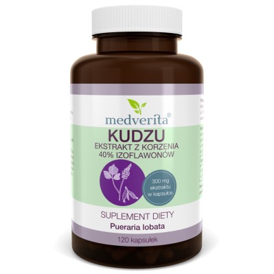 Medverita Kudzu ekstrakt z korzenia 40% Izoflawonów 300 mg - 120 kapsułek