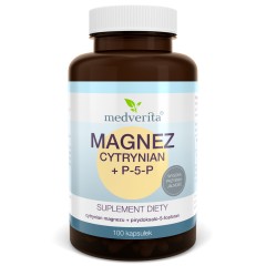 Medverita Magnez cytrynian + P-5-P - 100 kapsułek