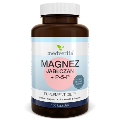 Medverita Magnez jabłczan + P-5-P - 100 kapsułek