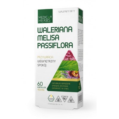 MEDICA HERBS WALERIANA MELISA PASSIFLORA 450mg 60 kaps