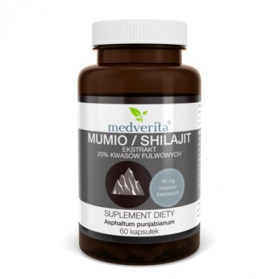 Medverita Mumio / Shilajit ekstrakt 20% kwasów fulwowych 60 kapsułek