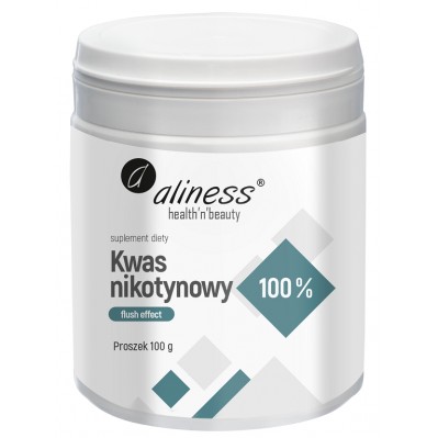 Aliness Kwas nikotynowy proszek czysty 100% flush effect 100 g
