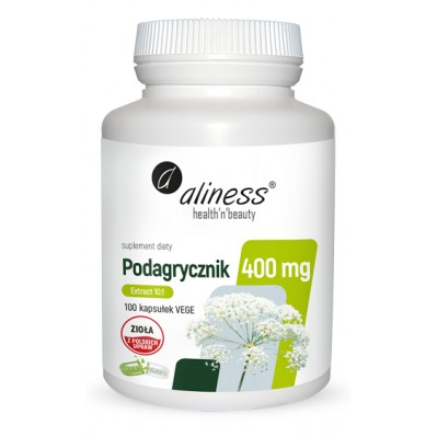 Aliness Podagrycznik ekstrakt 10:1 400mg 100 Vege caps