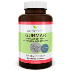Medverita Gurmar ekstrakt GS4 PLUS® 25% kwasów gymnemowych 120 kapsułek
